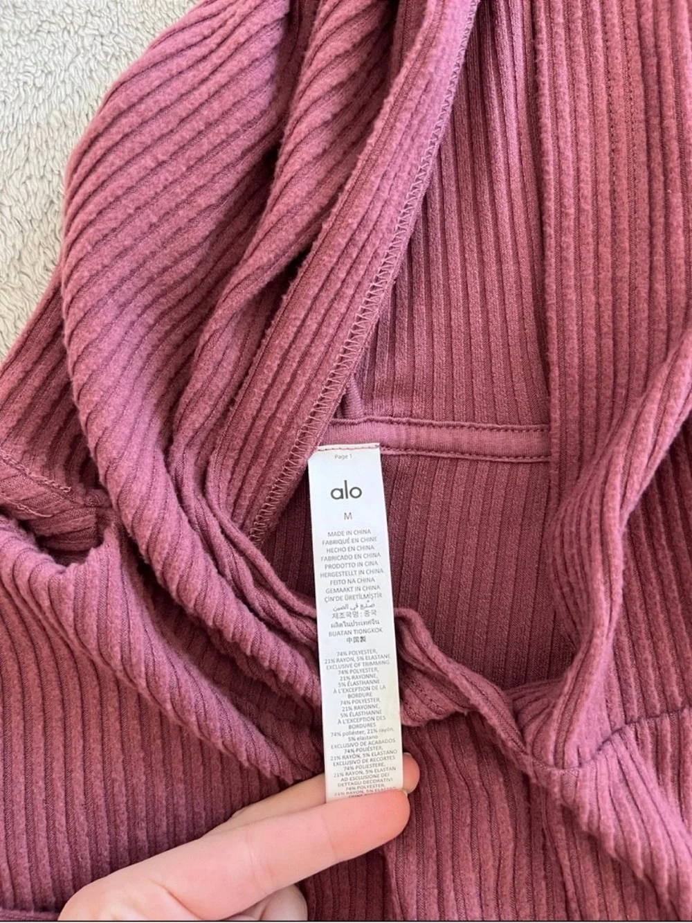 Alo Yoga Muse Hoodie Burgundy Truffle Medium